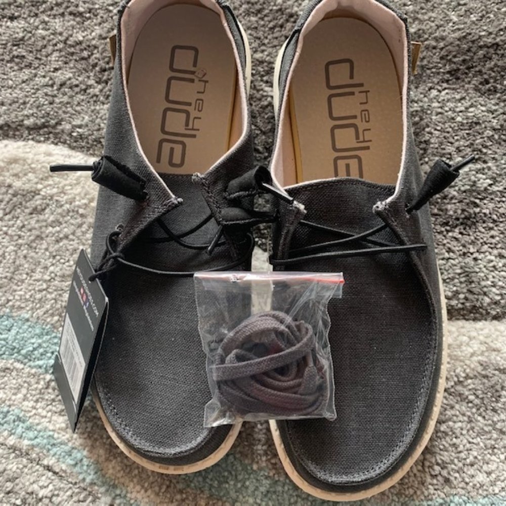 NEW Hey Dude Sneakers. Worn a couple of times no extra shoe strings or box